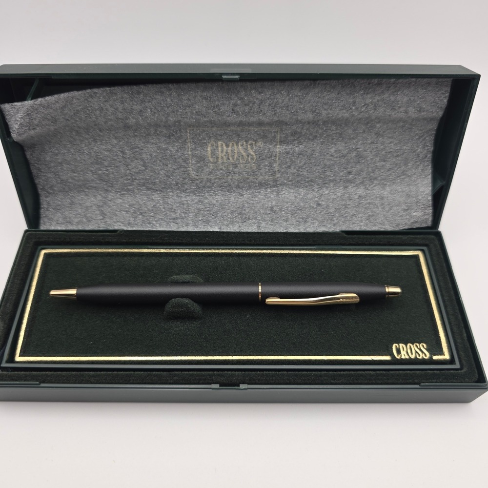 Cross Classic Century Matte Black Gold Trim Ballpoint Pen 2502 with Box USA